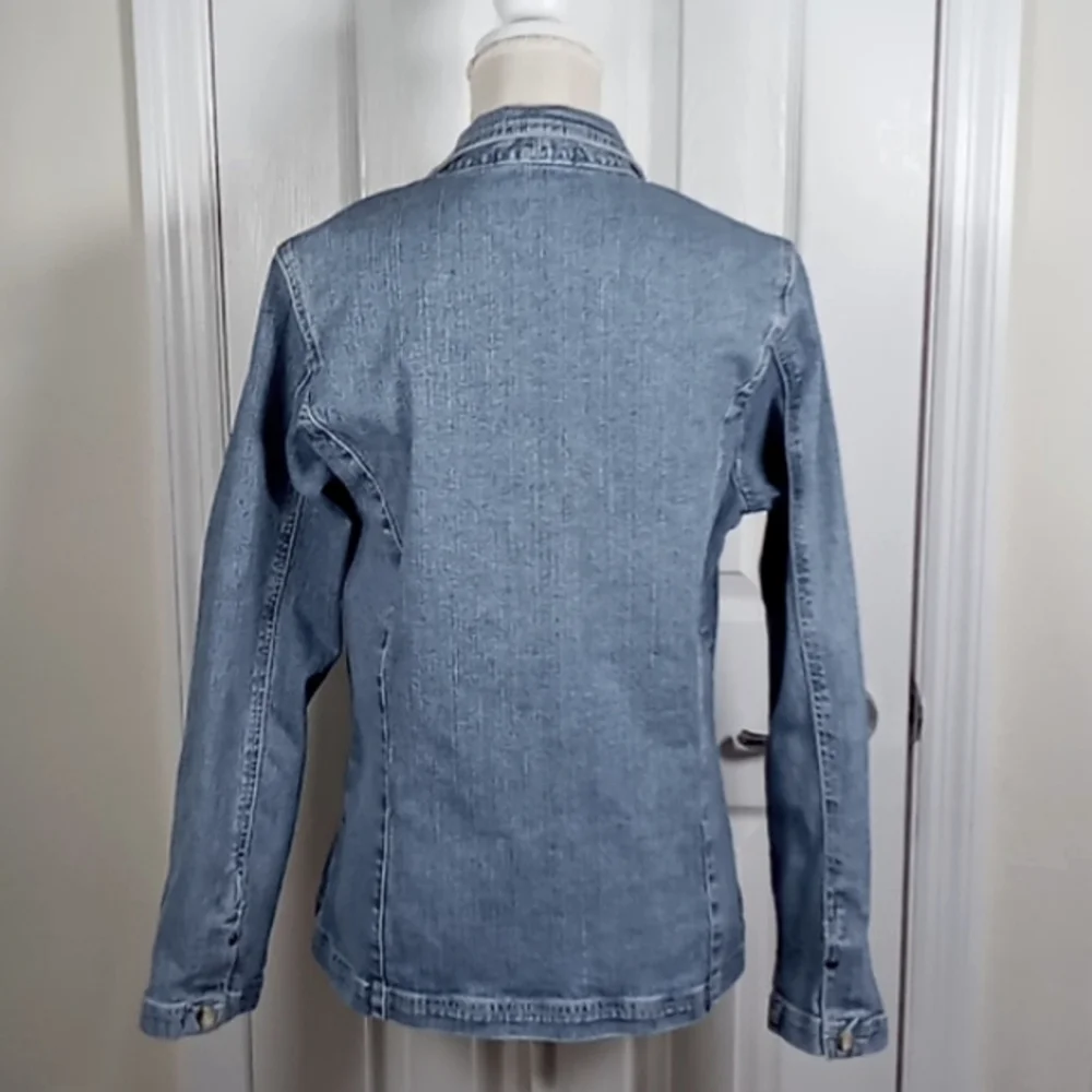 Anthropologie Isabella Bird Women's Blue Denim Jacket Size 12